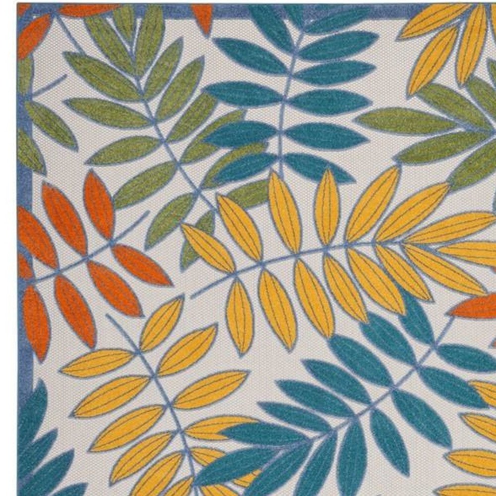 9' X 12' Ivory And Blue Indoor Outdoor Area Rug HomeRoots