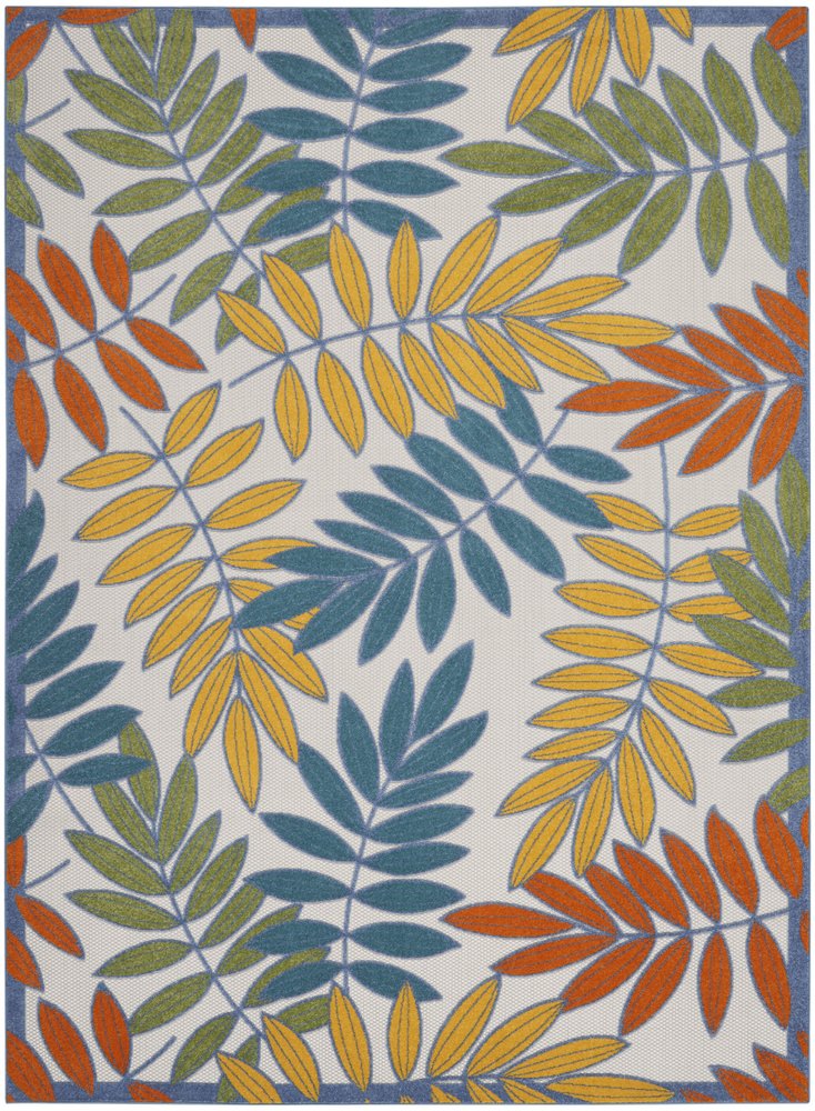 9' X 12' Ivory And Blue Indoor Outdoor Area Rug HomeRoots