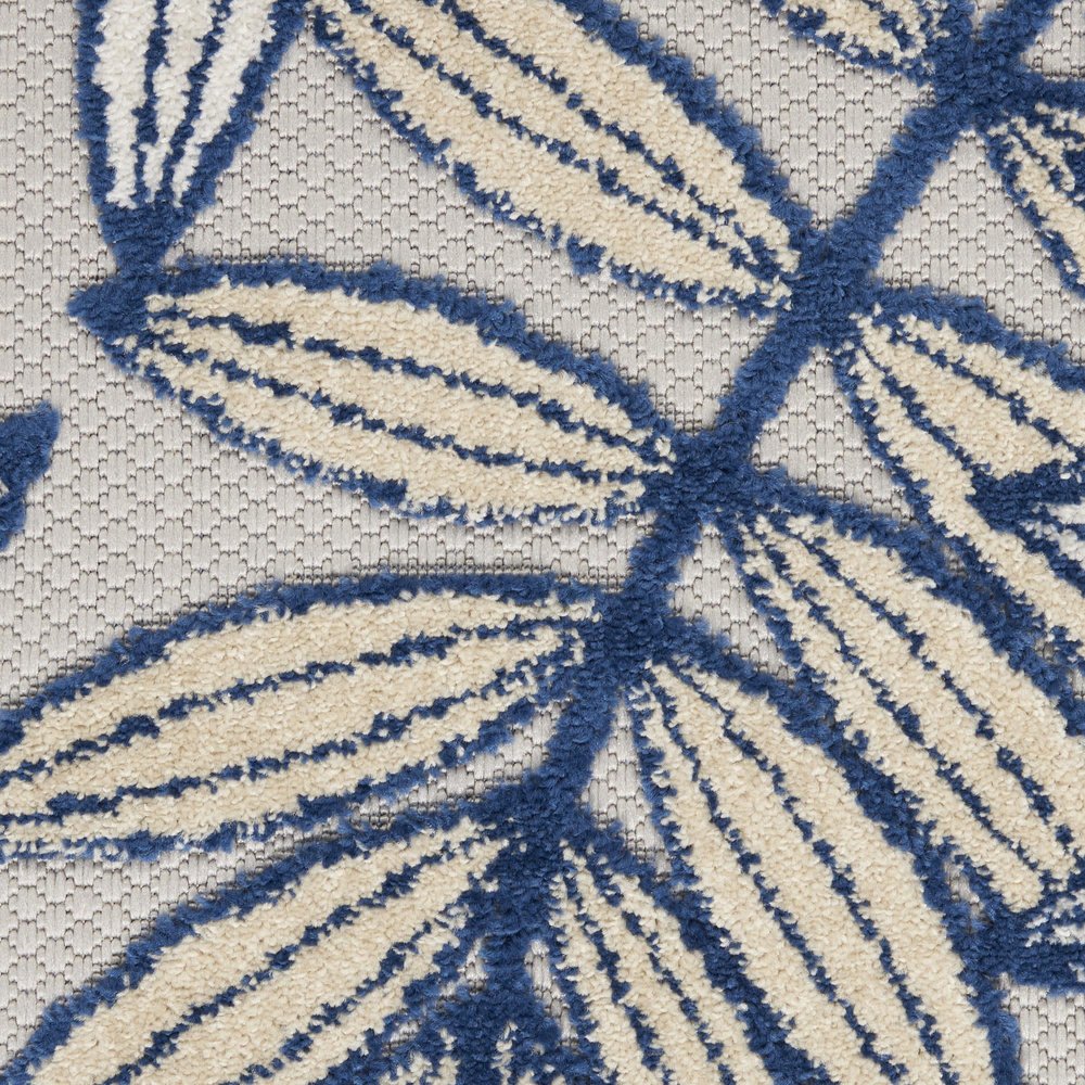 3' X 4' Ivory And Blue Indoor Outdoor Area Rug HomeRoots