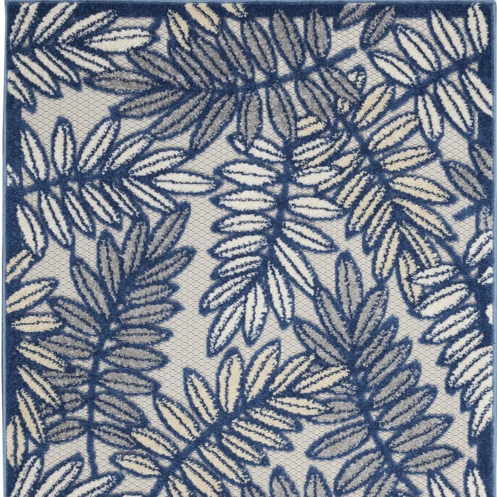 3' X 4' Ivory And Blue Indoor Outdoor Area Rug — view 2