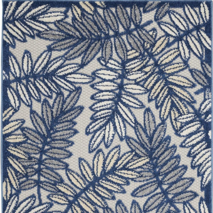 3' X 4' Ivory And Blue Indoor Outdoor Area Rug HomeRoots