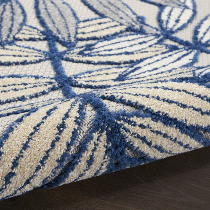 9' X 12' Ivory And Blue Indoor Outdoor Area Rug HomeRoots