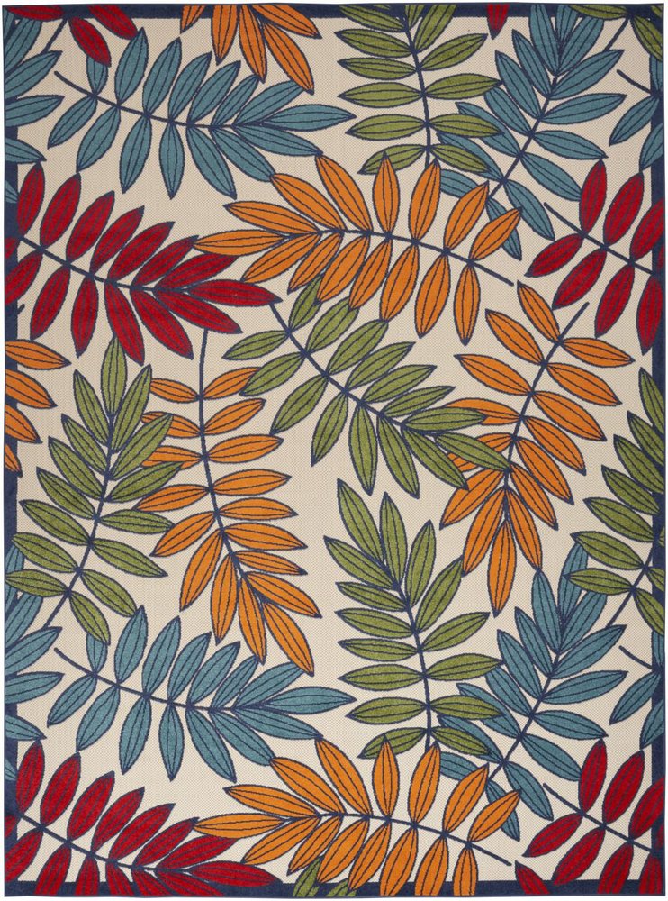 9' X 12' Blue And Beige Indoor Outdoor Area Rug — view 7