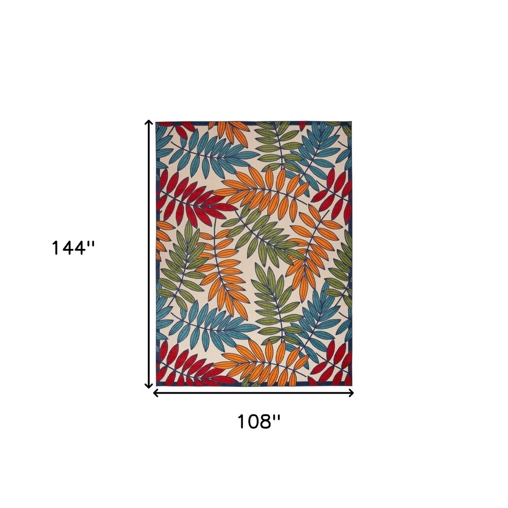 9' X 12' Blue And Beige Indoor Outdoor Area Rug HomeRoots