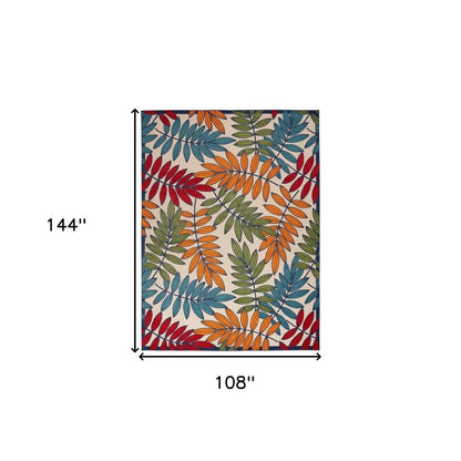 9' X 12' Blue And Beige Indoor Outdoor Area Rug HomeRoots