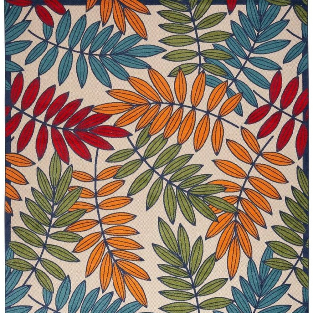 9' X 12' Blue And Beige Indoor Outdoor Area Rug — view 3