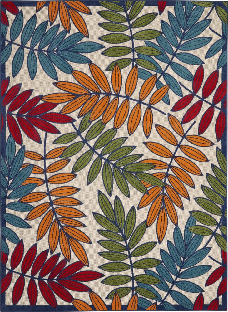 10' X 13' Blue And Beige Indoor Outdoor Area Rug HomeRoots