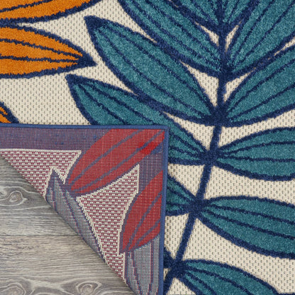 10' X 13' Blue And Beige Indoor Outdoor Area Rug HomeRoots
