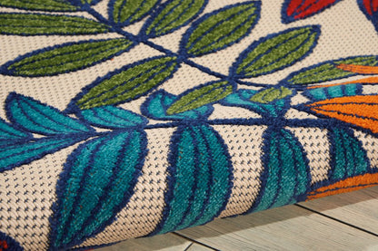 10' X 13' Blue And Beige Indoor Outdoor Area Rug HomeRoots