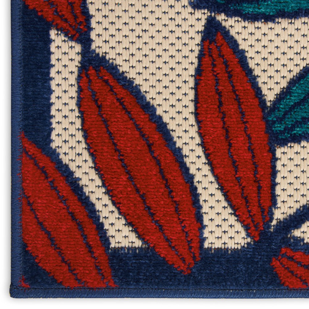 10' X 13' Blue And Beige Indoor Outdoor Area Rug HomeRoots