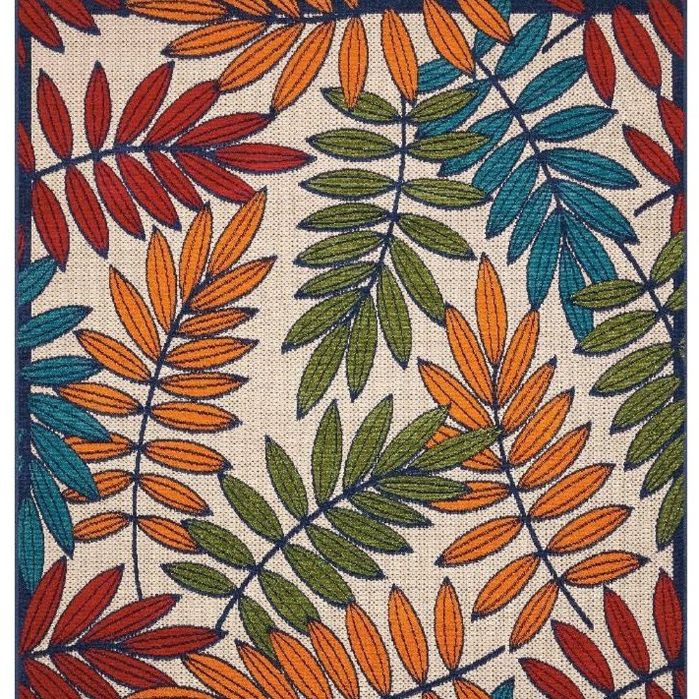 10' X 13' Blue And Beige Indoor Outdoor Area Rug — view 2