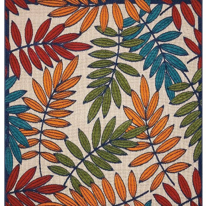10' X 13' Blue And Beige Indoor Outdoor Area Rug HomeRoots