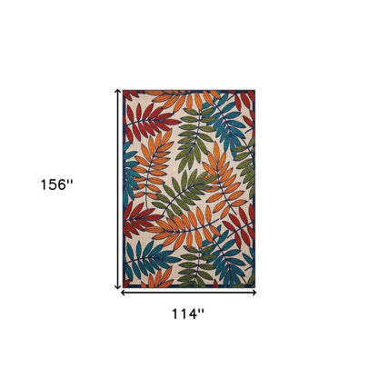 10' X 13' Blue And Beige Indoor Outdoor Area Rug HomeRoots