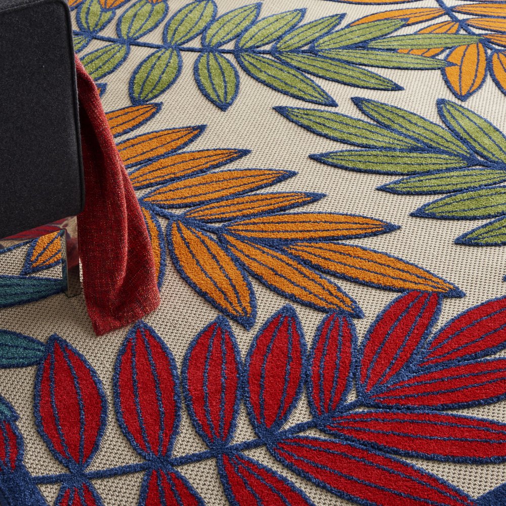 10' X 13' Blue And Beige Indoor Outdoor Area Rug — view 6