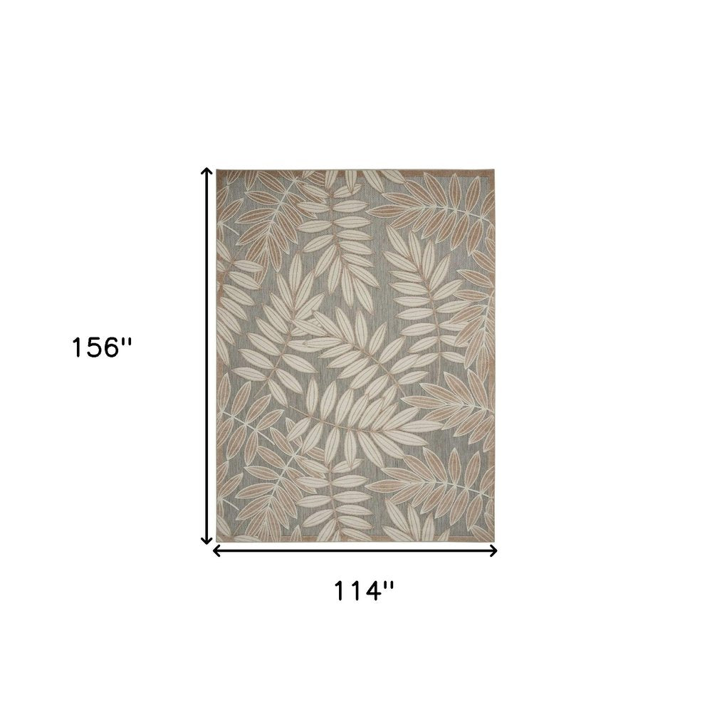 10' X 13' Gray And Ivory Indoor Outdoor Area Rug — view 1
