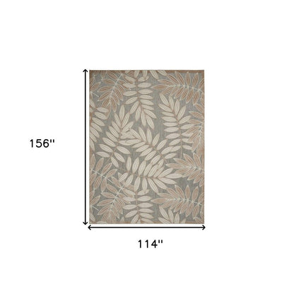 10' X 13' Gray And Ivory Indoor Outdoor Area Rug