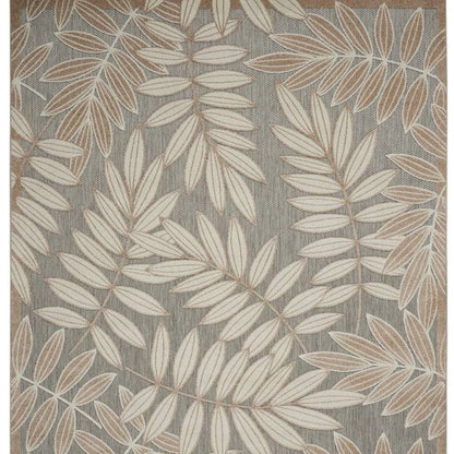10' X 13' Gray And Ivory Indoor Outdoor Area Rug