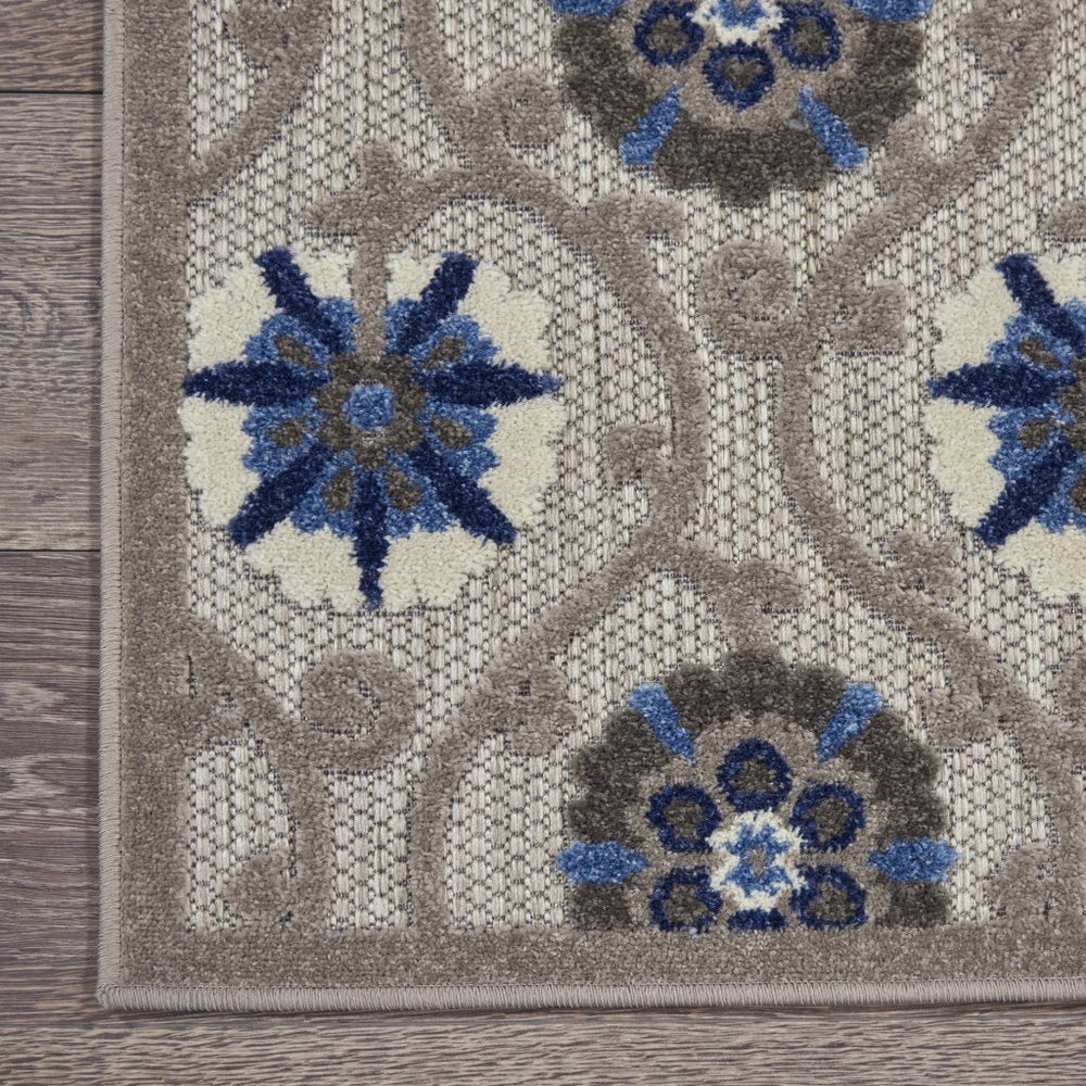 10' X 13' Blue And Gray Indoor Outdoor Area Rug HomeRoots
