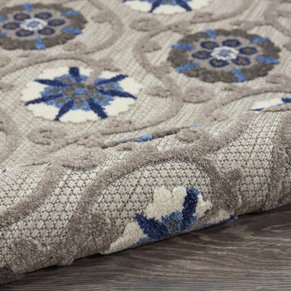 10' X 13' Blue And Gray Indoor Outdoor Area Rug HomeRoots