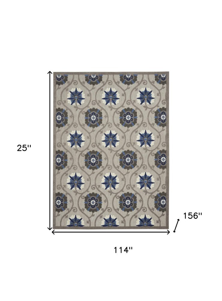 10' X 13' Blue And Gray Indoor Outdoor Area Rug HomeRoots