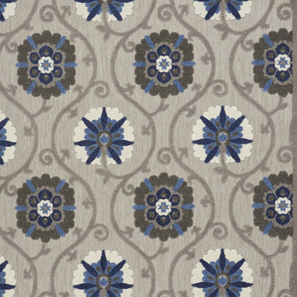 10' X 13' Blue And Gray Indoor Outdoor Area Rug HomeRoots