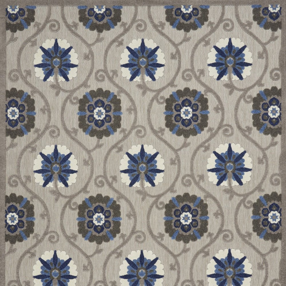 10' X 13' Blue And Gray Indoor Outdoor Area Rug HomeRoots