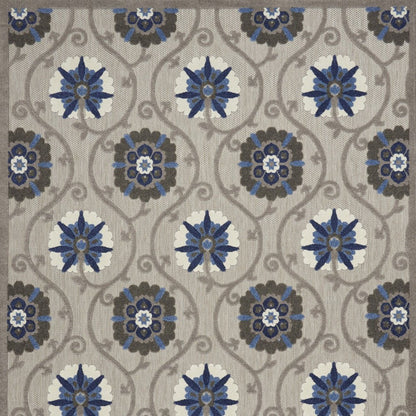 10' X 13' Blue And Gray Indoor Outdoor Area Rug HomeRoots