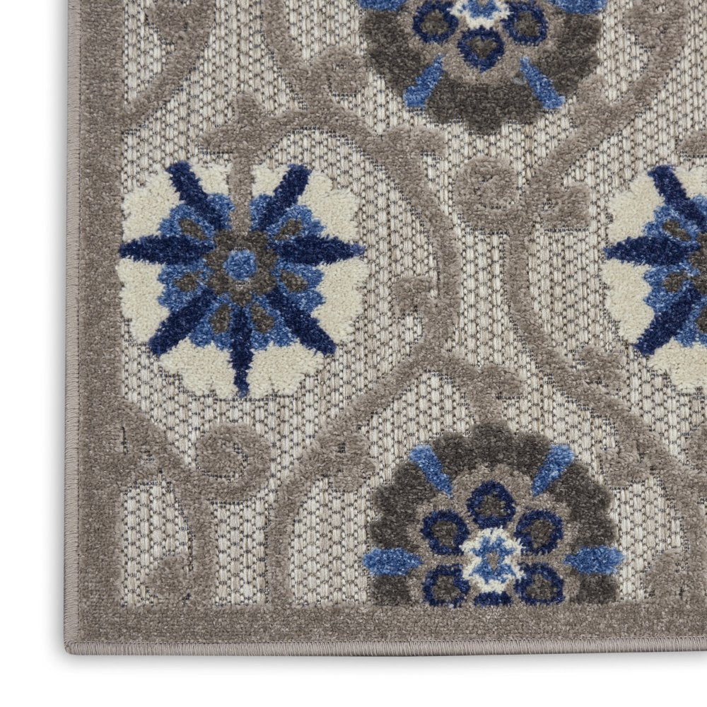 10' X 13' Blue And Gray Indoor Outdoor Area Rug — view 6