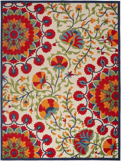 9' X 12' Red And Ivory Indoor Outdoor Area Rug HomeRoots