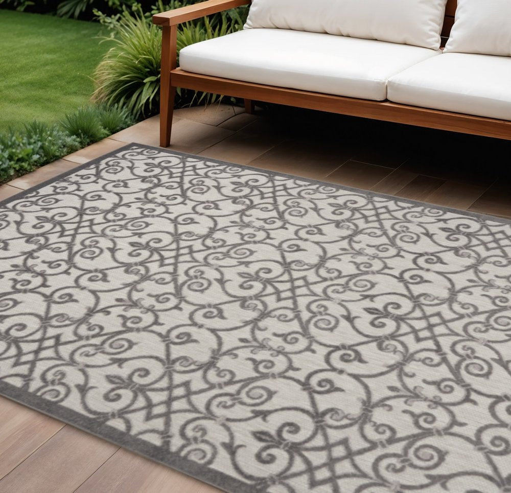 10' X 13' Gray Indoor Outdoor Area Rug HomeRoots