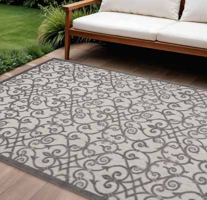 10' X 13' Gray Indoor Outdoor Area Rug HomeRoots