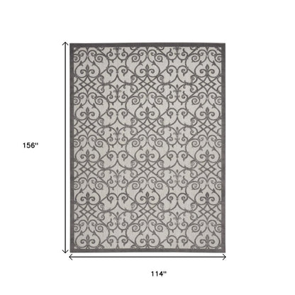 10' X 13' Gray Indoor Outdoor Area Rug HomeRoots