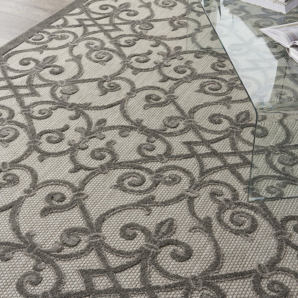 10' X 13' Gray Indoor Outdoor Area Rug HomeRoots