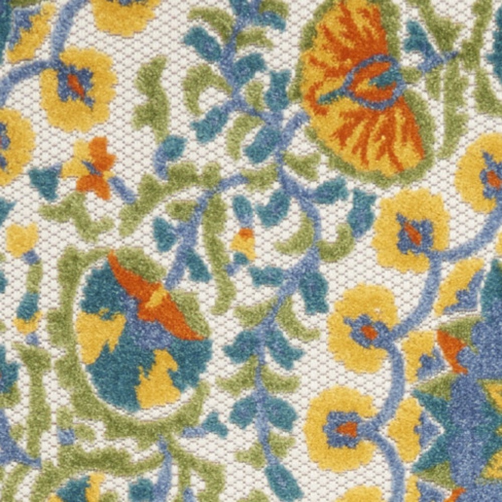 10' Blue And Yellow Indoor Outdoor Runner Rug HomeRoots