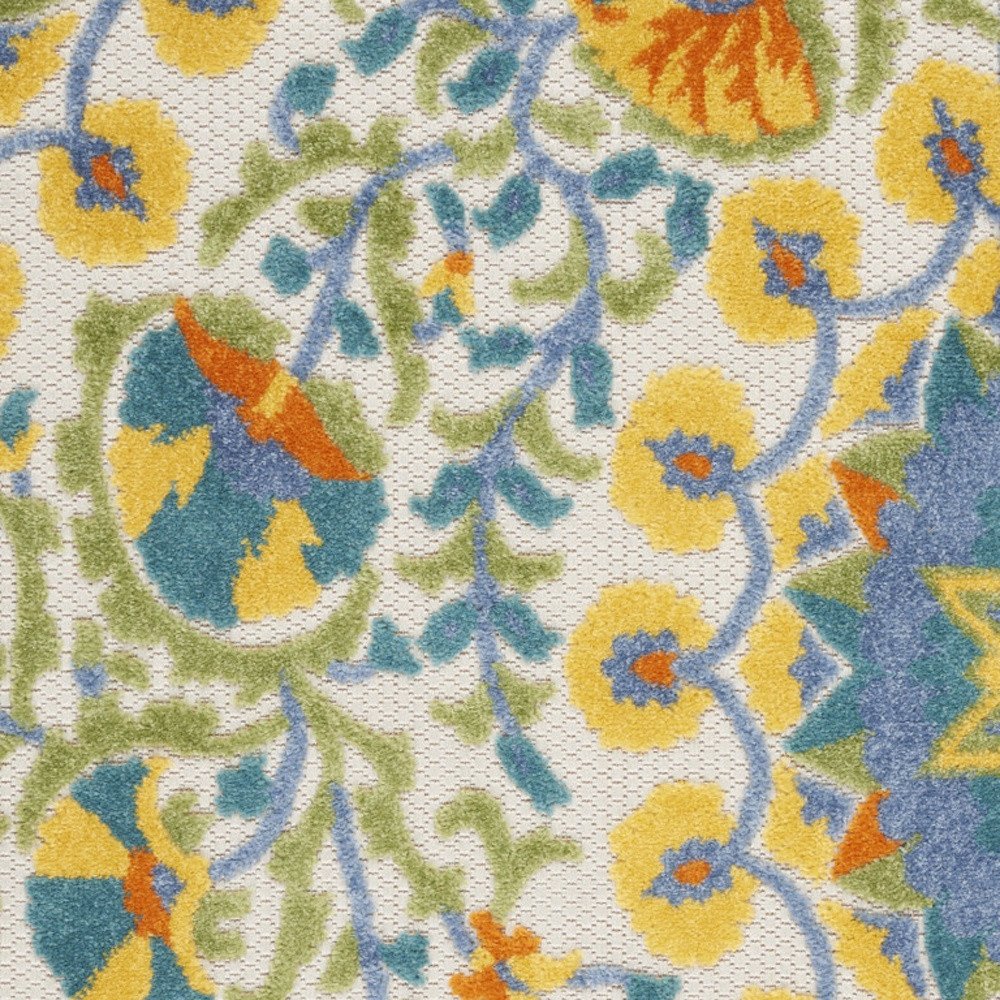 3' X 4' Yellow And Ivory Indoor Outdoor Area Rug — view 1