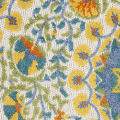 3' X 4' Yellow And Ivory Indoor Outdoor Area Rug HomeRoots