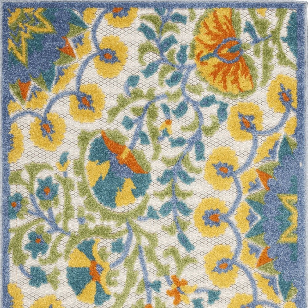 3' X 4' Yellow And Ivory Indoor Outdoor Area Rug — view 2