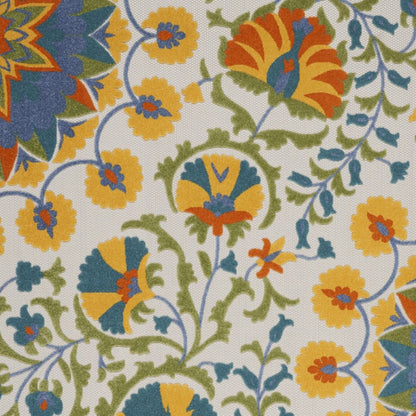 9' X 12' Blue And Yellow Indoor Outdoor Area Rug HomeRoots