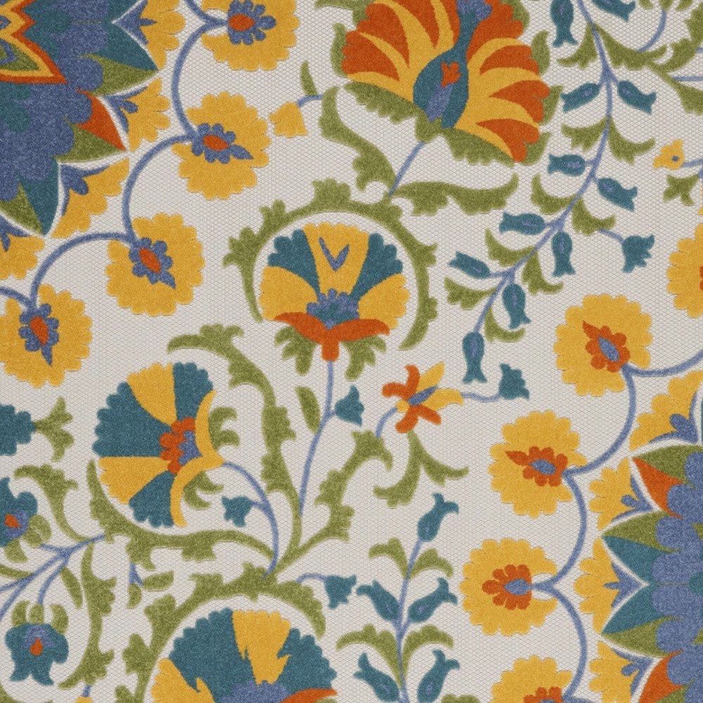 10' X 13' Blue And Yellow Indoor Outdoor Area Rug HomeRoots