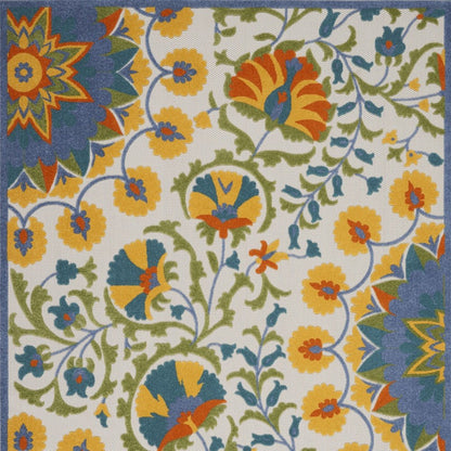 10' X 13' Blue And Yellow Indoor Outdoor Area Rug HomeRoots