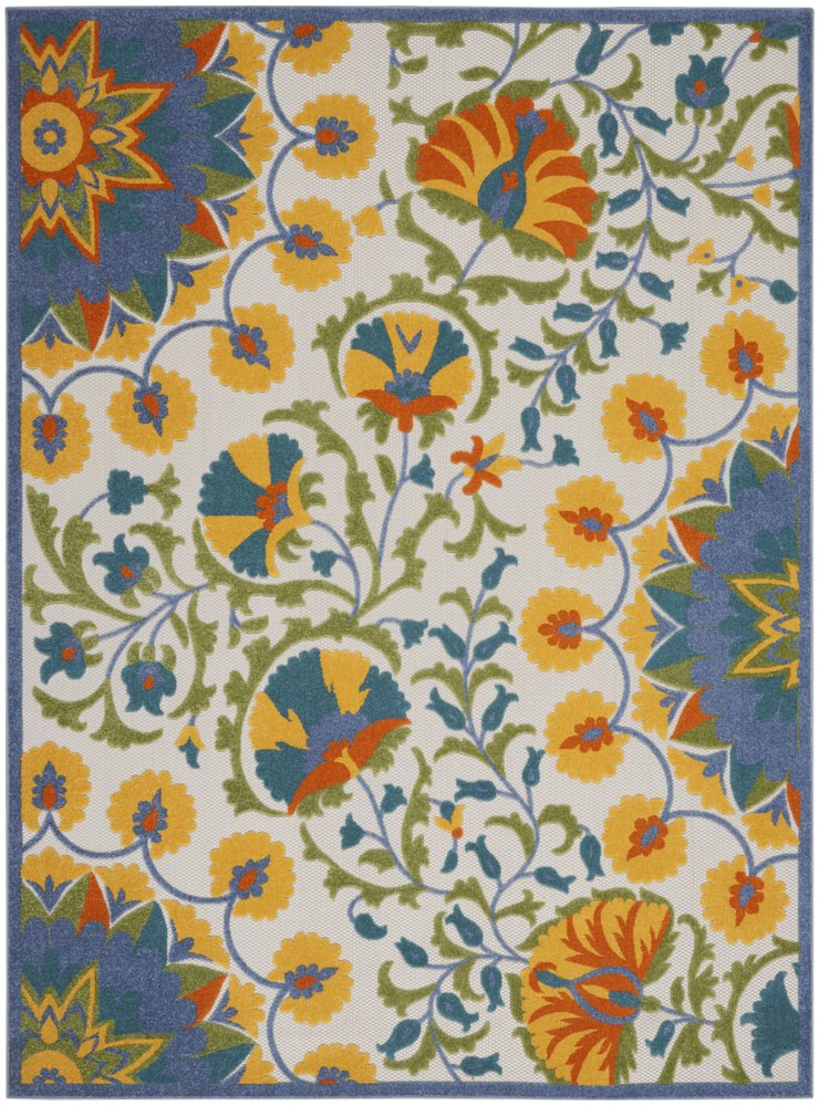 10' X 13' Blue And Yellow Indoor Outdoor Area Rug — view 8