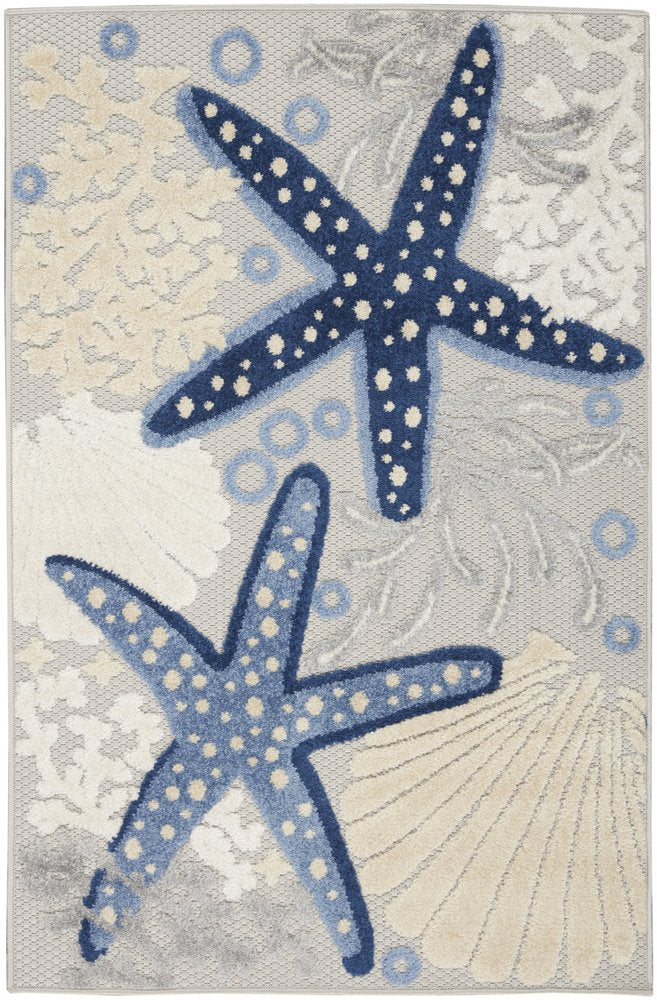 3' X 4' Blue And Gray Indoor Outdoor Area Rug — view 7