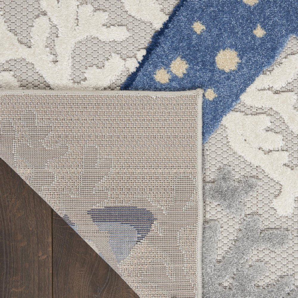 3' X 4' Blue And Gray Indoor Outdoor Area Rug HomeRoots