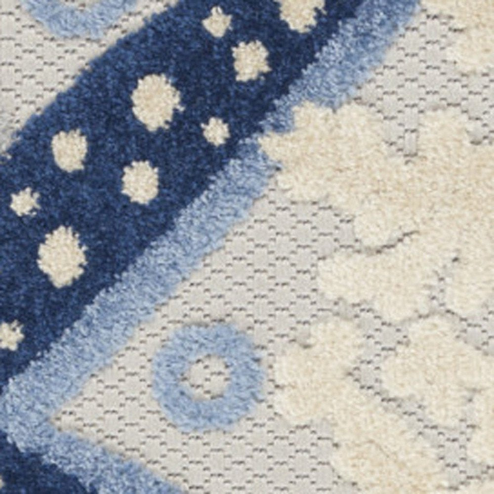 3' X 4' Blue And Gray Indoor Outdoor Area Rug HomeRoots