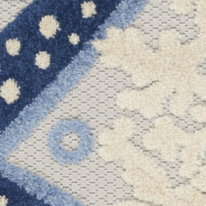 3' X 4' Blue And Gray Indoor Outdoor Area Rug HomeRoots