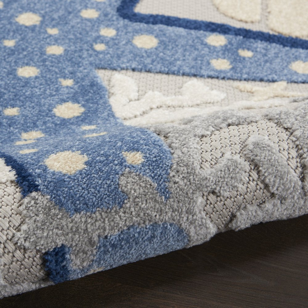 10' X 13' Blue And Gray Starfish Indoor Outdoor Area Rug — view 4