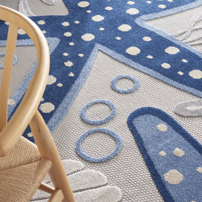 10' X 13' Blue And Gray Starfish Indoor Outdoor Area Rug HomeRoots