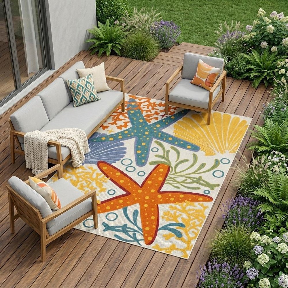 12' X 15' Blue And Yellow Indoor Outdoor Area Rug HomeRoots