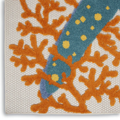 12' Blue And Yellow Indoor Outdoor Runner Rug HomeRoots