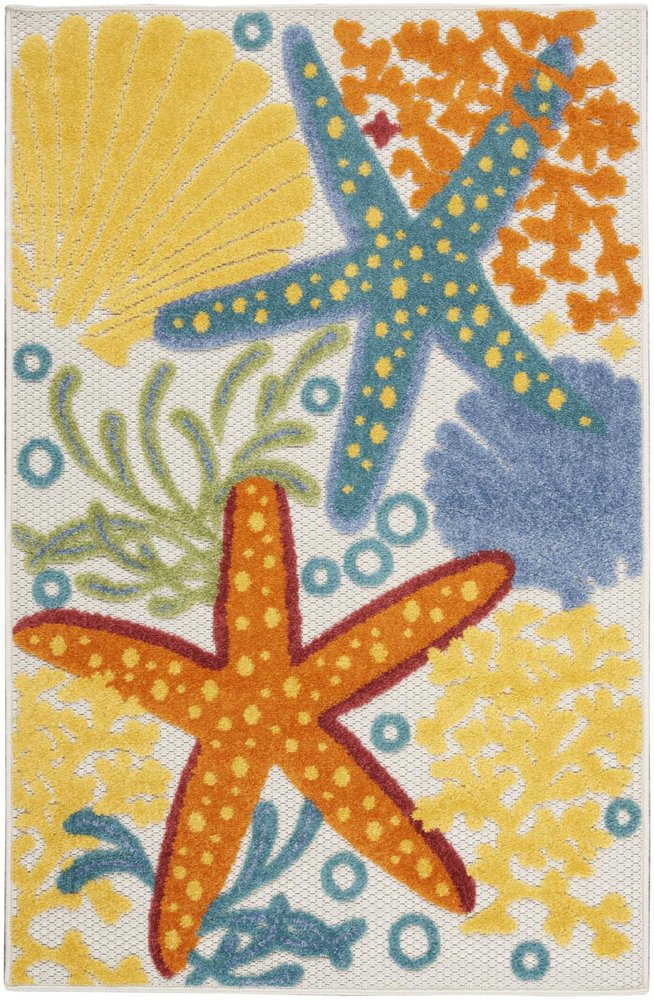 3' X 4' Blue And Yellow Indoor Outdoor Area Rug — view 7